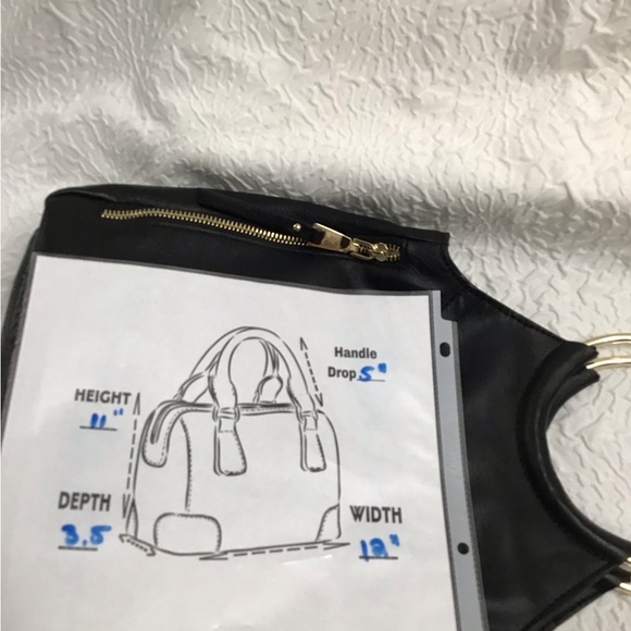 INC Dual Ring Handle Purse Clutch Faux Leather - Picture 15 of 15